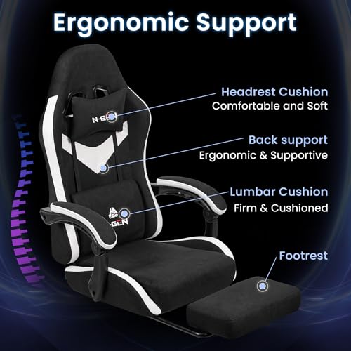 Ergonomic Gaming Chair with Lumbar Support and Breathable Fabric