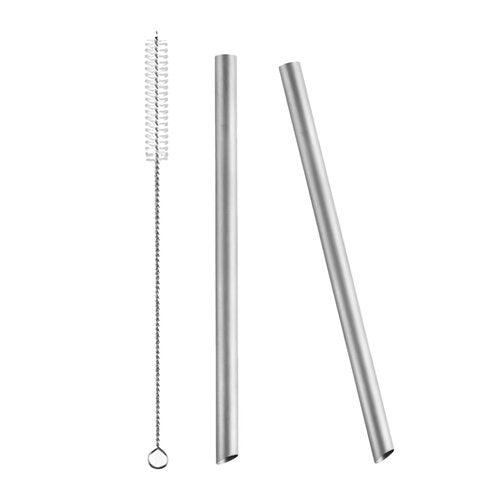 Pure Titanium Reusable Straws with Travel Case & Cleaning Brush,0.47'' Extra Wide Straws for Milkshake, Smoothie, Bubble Tea,Frappuccino,BPA Free & Eco Friendly,Dishwasher Safe, (Titanium 1.2cm)