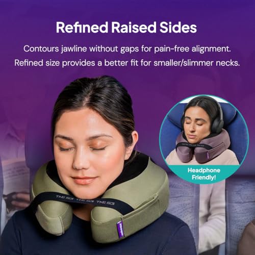 Travel Neck Pillow with Seat Strap & Head Support Technology