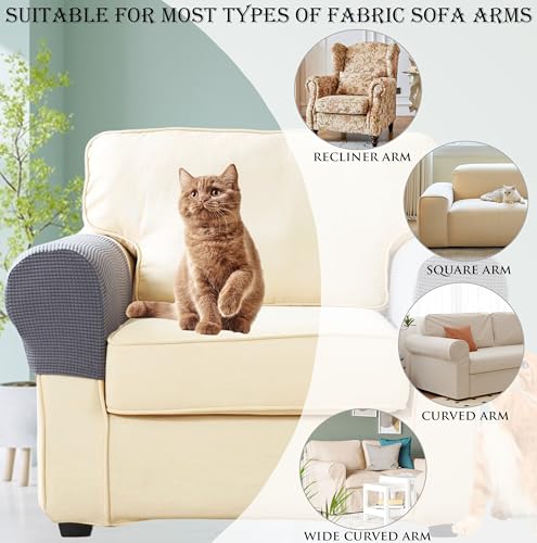 Stretch Armchair Covers Set of 2 - Soft Sofa Arm Protectors
