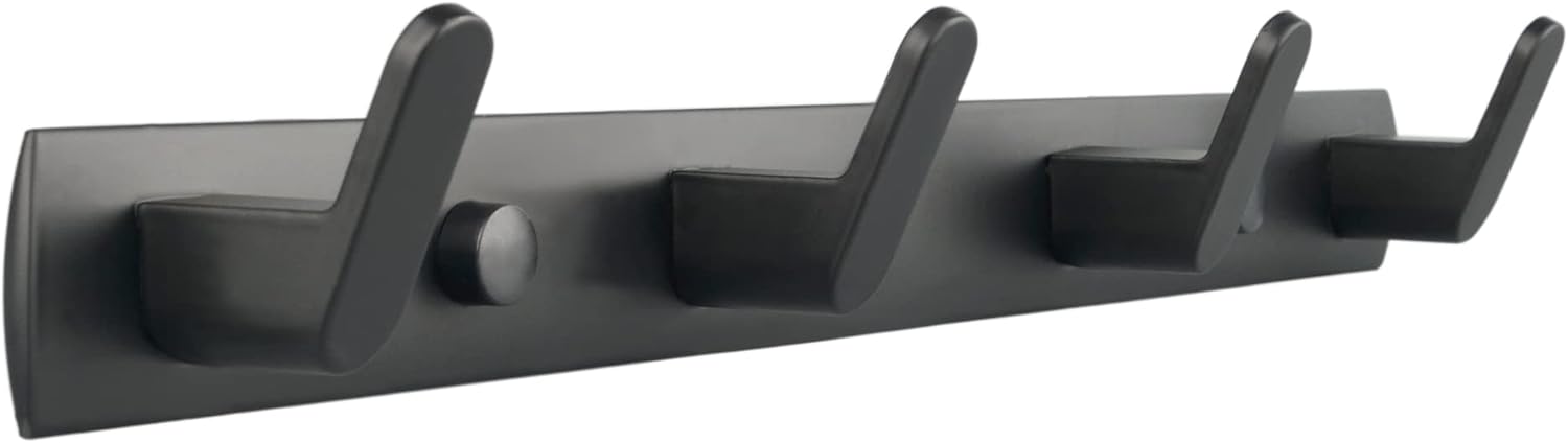 ULIBERMAGNET Magnetic Hooks - Heavy Duty Magnetic Hanger for Coats, Towels & Bags | Matte Black, 4 Hooks