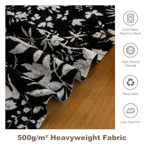 Fall Chenille Table Runner 14 x 95 Inch – 3D Jacquard with Tassels,