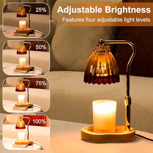Dimmable Candle Warmer Lamp with Timer - Gold Wax Warmer