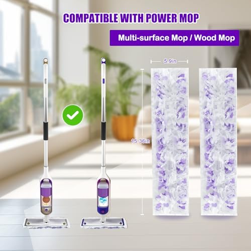30-Pack Thickened Disposable Power Mop Pad Refills - Multi-Surface Floor Cleaning