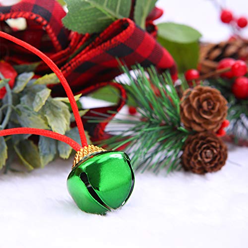 24-Piece Christmas Jingle Bell Necklace Set - Red, Gold, and Green