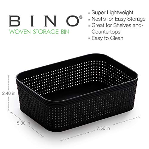 Woven Plastic Storage Baskets XS Black 5-Pack
