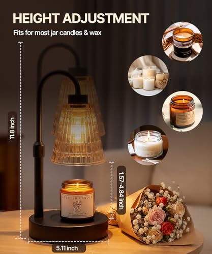 Candle Warmer Lamp with Timer & Remote Control - Adjustable Height