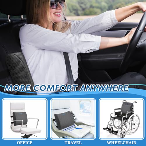 Memory Foam Lumbar Support Pillow for Office & Gaming Chairs