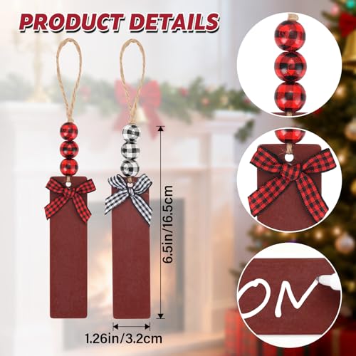 LumaBria 2-Pack 18-Inch Green Cable Knit Personalized Christmas Stockings with Wooden Name Tags