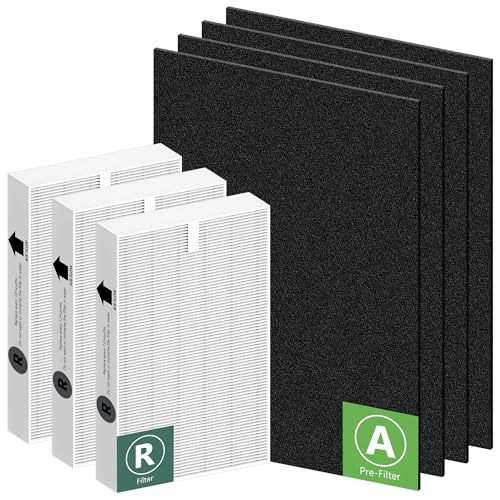 Air Purifier Replacement Filter Set with Carbon Pre-Filters