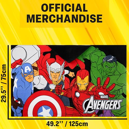 Marvel Avengers Kids Hooded Bath Towel - Soft Cotton Towel Poncho for Boys