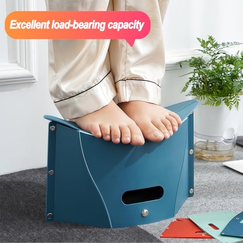 Portable Foldable Stool - Lightweight Collapsible Camping Chair, Dark Blue