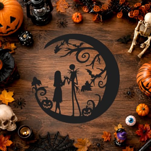 Arosche Black Halloween Christmas Nightmare Metal Wall Art Sign