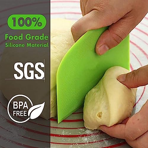 Flexible Dough Scraper - 4.7x3.7 Inch Plastic Bowl Scraper with Sharp Edges