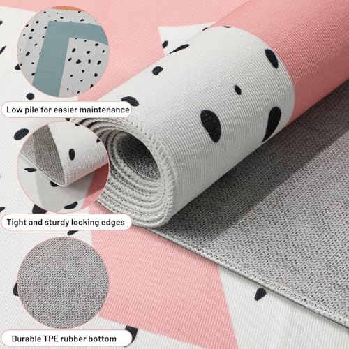 Large Classroom Reading Rug 4.9 x 6.6 ft with Non-Slip Rubber Backing