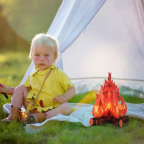 3D Cardboard Fake Campfire Decorations, 6-Piece Reusable Party Table Centerpiece