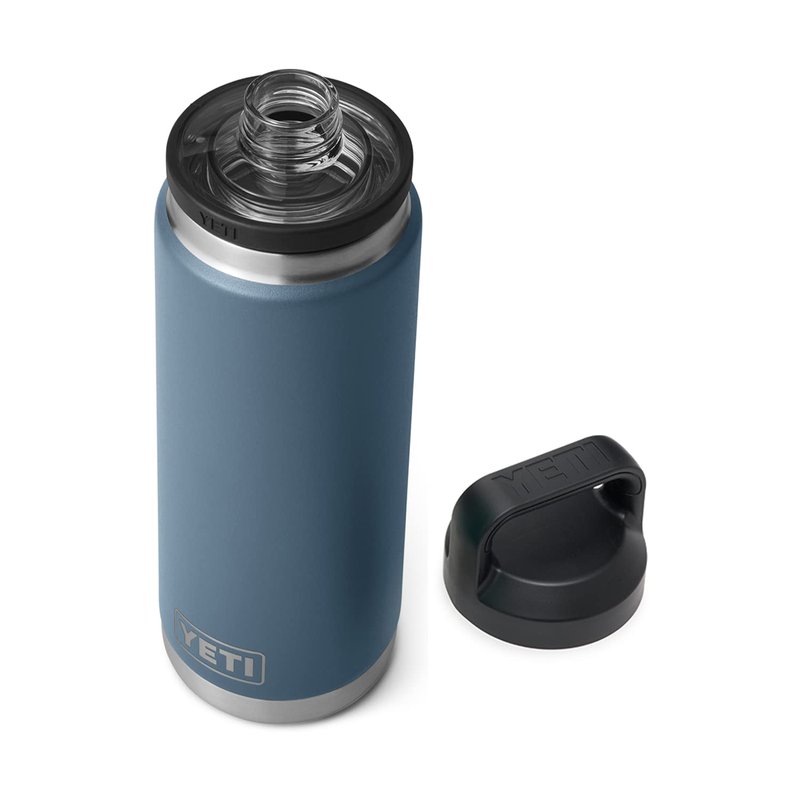 YETI Rambler 26 oz Bottle, Leakproof, Vacuum Insulated, Stainless Steel with Chug Cap, Nordic Blue