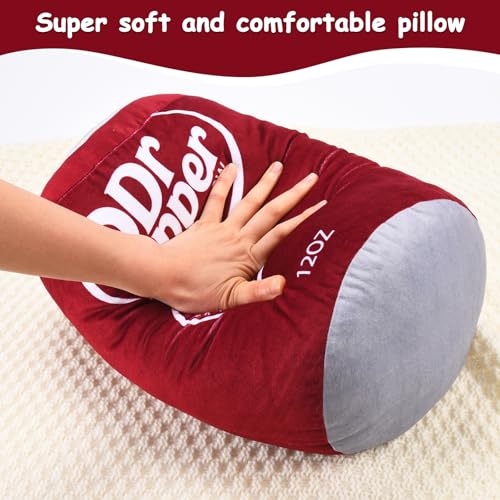 Soda Can Shaped Throw Pillow, Soft Novelty Plush Cushion for Home Decor