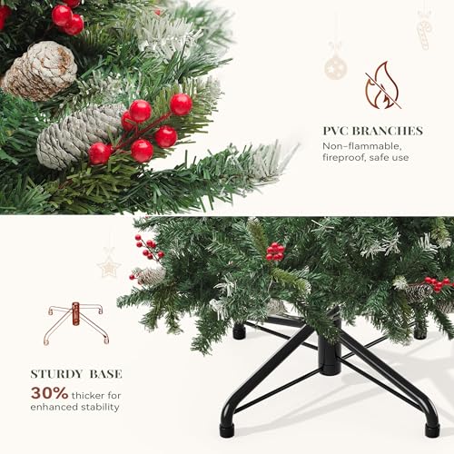 6ft Prelit Pre-Decorated Artificial Christmas Tree with Lights & Remote