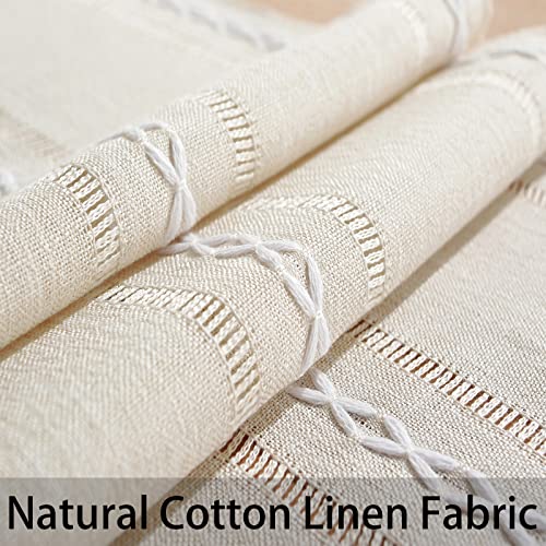 Ivory Rustic Boho Table Runner 13x108 in, Handmade Braided Ivory Tassels, Farmhouse