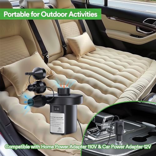 Electric Air Pump for Inflatables - Quick Inflator/Deflator with 3 Nozzles