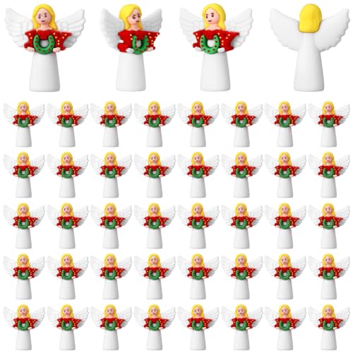 50 Pcs Mini Christmas Angel Figurines, Small Guardian Angel Statues for Crafts
