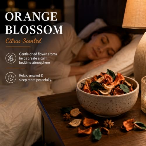 Citrus Scented Dried Flower Potpourri with 5 Mesh Bags for Home Decor