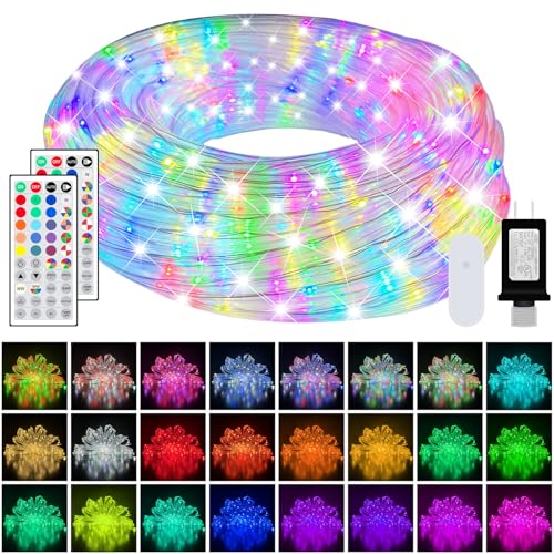 50ft LED Rope Lights, Waterproof Color Changing RGB String Lights for Outdoor