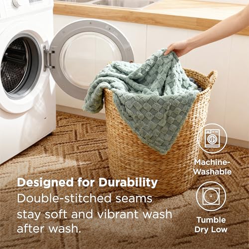 Bedsure GentleSoft Blankets Queen Size for Bed - Super Soft Cozy Blanket for Women Men Girls, Large Fuzzy Fleece Throw for Bedroom Decor, Sage Green, 90x90 Inches