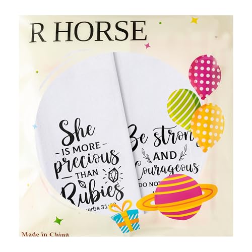 Bible She Christian Kitchen Dish Towels Set - Inspirational Scripture, 5-Pack, Quick Dry & Absorbent, Housewarming Gift
