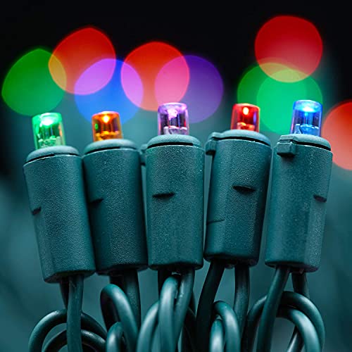 SWEET SHINE 200-Count Multicolor Wide Angle LED Christmas Lights, 66 ft Green Wire - UL Commercial Grade