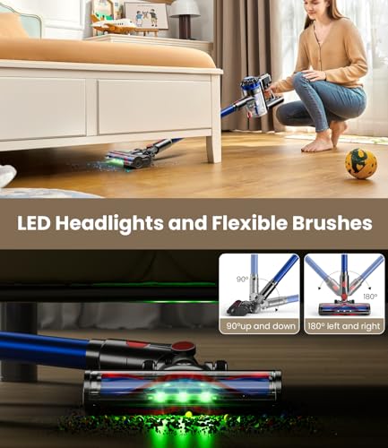 KARDV Cordless Stick Vacuum Cleaner 500W 40Kpa with LED Display and 60Mins Runtime