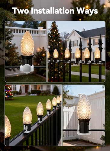 Brightown 100-Pack White Magnetic C9 Light Clips for C7/C9 String Lights (No Tools)