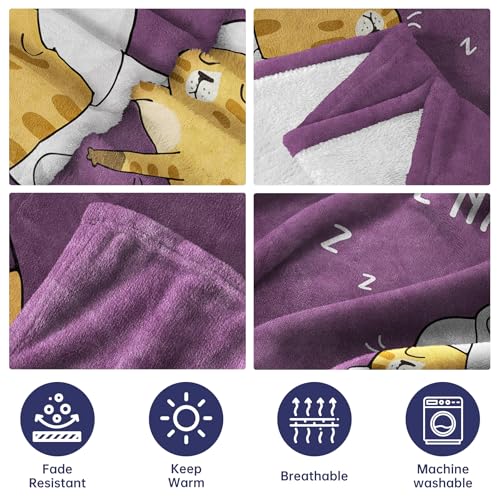 80x60 Inch Purple Wife Nap Blanket - Cozy Gift for Wife from Husband Birthday Christmas
