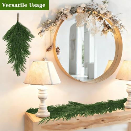29.5-Inch Artificial Christmas Teardrop Swags, 2-Piece Hanging Greenery Set