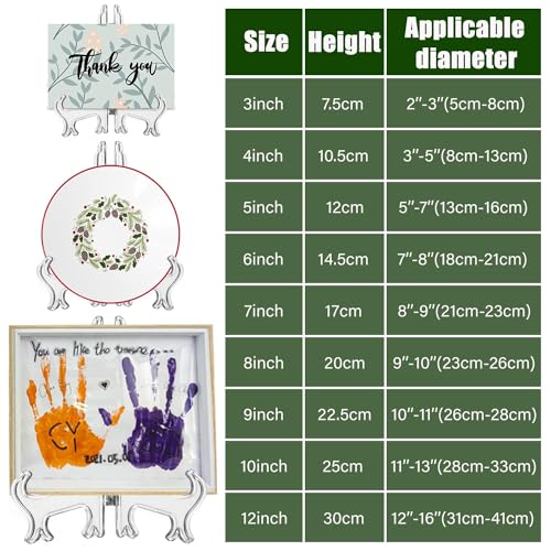 6-Inch Clear Plastic Easel Stands for Pictures and Plates - 12 Pack