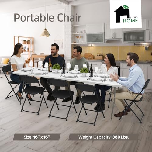 10-Pack Heavy-Duty Folding Chairs - Portable Steel Frame Seating