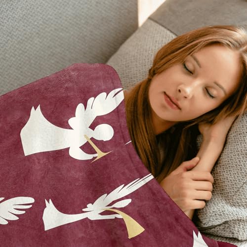 MIEPOS 60x80in Cute Angel Throw Blanket - Ultra Soft Cozy Flannel Gift for Kids & Girls