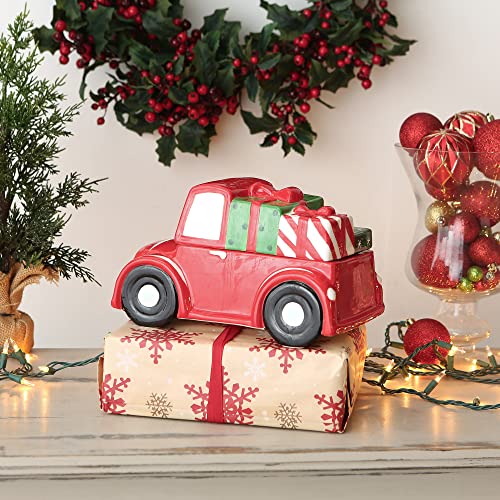 DII Red Christmas Truck Cookie Jar - Holiday Kitchen Decor, 10.5x6x6.5 inches