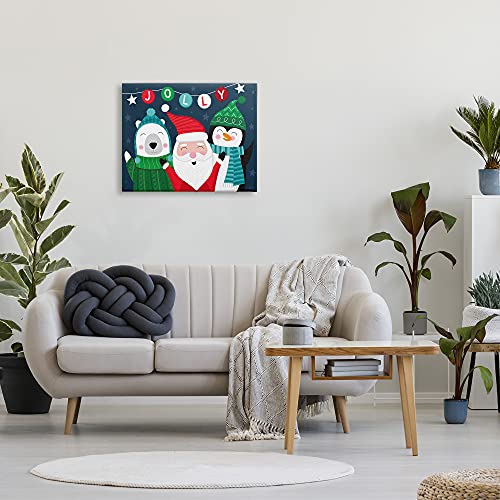 Jolly Christmas Penguin Wall Art – 24 x 30 Canvas by Stupell Industries, 30" L x 24" W