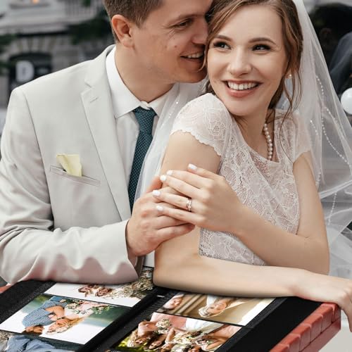 Large Linen Wedding Photo Album for 300 4x6 Horizontal Photos, Beige