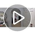 57" x 20" Arched Full Length Floor Mirror, Black Aluminum Alloy Frame