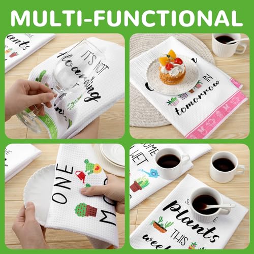 6-Pack Plant Lover Funny Kitchen Towels - 16x24in Microfiber Gift Set