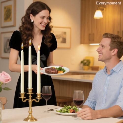10 Inch Ivory Taper Candles (4 Pack) - Dripless & Smokeless Candlesticks