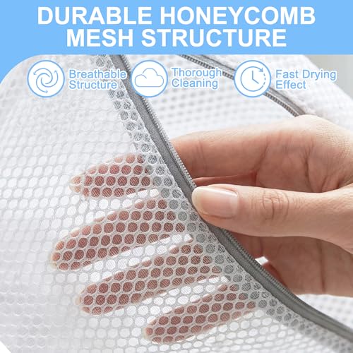 3-Pack Mesh Laundry Bags with Zipper | 12x16 inches Durable Honeycomb Design