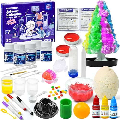 24-Day Science Advent Calendar Kit with Video Instructions for Kids