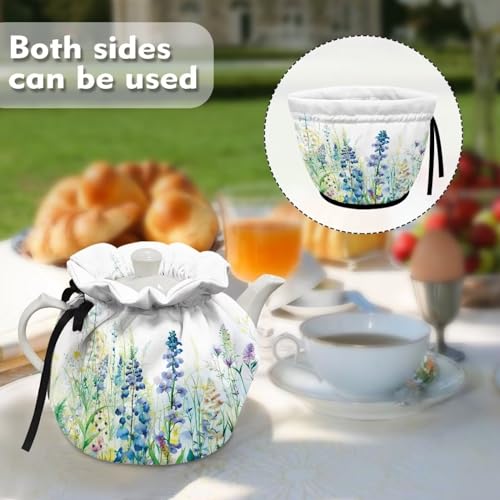 Floral Insulated Tea Cozy for 27-41 oz Teapots, Washable Thermal Kettle Cover