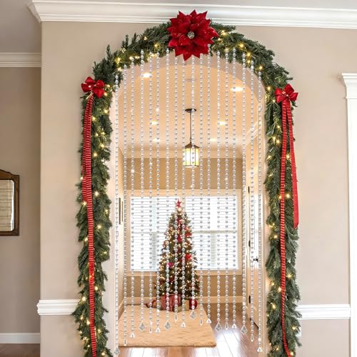 24 Pcs 79 Inch Clear Acrylic Christmas Crystal Garland Strands - Holiday Decor