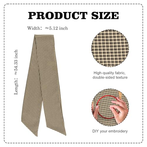 Black Cream Plaid Wreath Sash for Front Door 5.1x54.3 Gingham Checkered