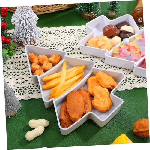 Christmas Tree Snack Serving Trays - Set of 2 Holiday Plastic Platters